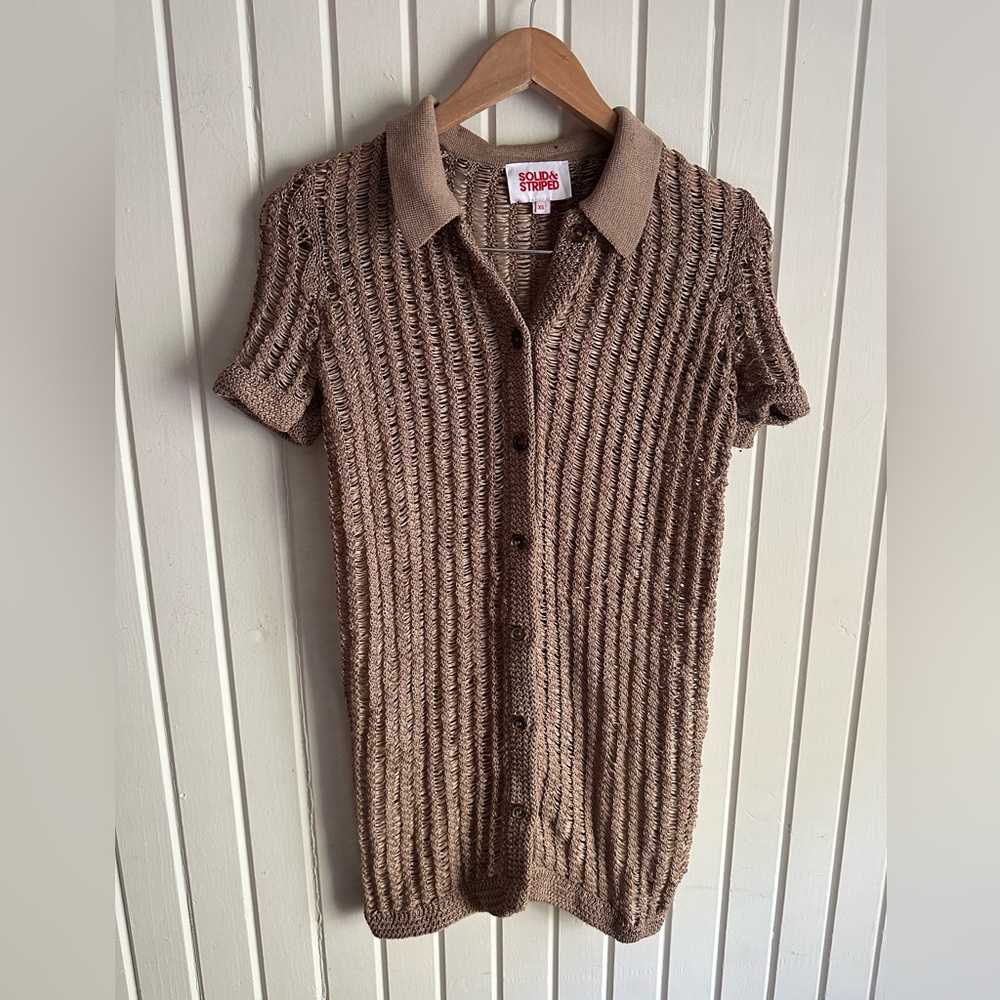 Solid & Striped Button Down Coverup/Polo - image 1